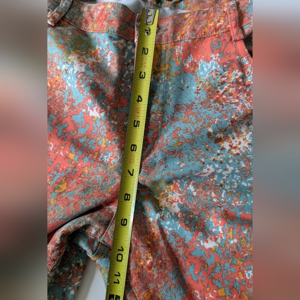 Peruvian Connection Abstract Watercolor Splatter Women's Pants Size 12 - Picture 7 of 7